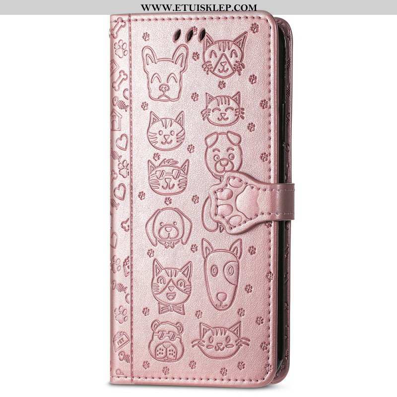 Etui Folio do iPhone 15 Pro Animowane Zwierzęta